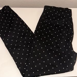 Old Navy black and white polka dot pants. Gently worn size 14 tall.